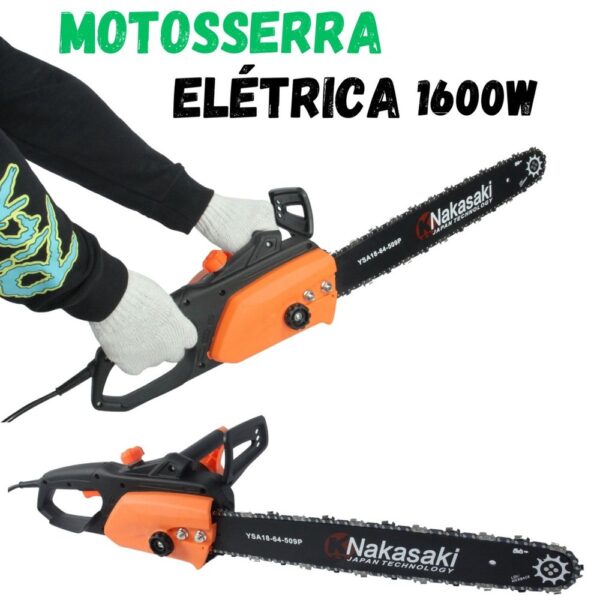 Informações do produto Contém 1 unidade motossera elétrica 1600W nakasaki ( similar A stihl ) marca: nakasaki melhor do mercado produto padrão internacional. ideal para pequenos cortes PORTÁTIL# temos assistência técnica especializada para todos os nossos clientes # -motosserra elétrica 1600w nakasaki -ficha técnica do motosserra: marca: nakasaki voltagem: 220v ou 110v modelo: ST19160 sabre 45 centímetro de comprimento frequência: 50-60hz potência: 1600 w sem carga de velocidade: 6000 r/min - sabre 55 centimilímetro comprimento - freguencia: 50-60HZ - potencia: 1600W - sem carga velocidade: 6000R/MIN * capa do sabre não acompanha * * fotos ilustrativas * >>>>sobre nosso pós venda